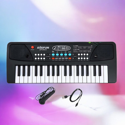 Kid Kraze 37-Key Musical Piano Keyboard with Microphone Songs Recording for Kids_L129(Black)