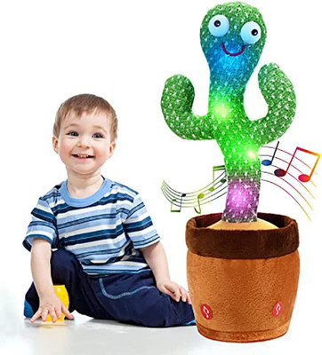 Toyvala Dancing Cactus Musical Toy Can Sing, Wriggle & Repeat The Recording-54(Green, Brown)