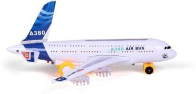 Toyvala Musical AeroPlane Airbus Bump & Go Action Toy with Sound & Light-100(Multicolor)