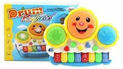 HornFlow Presenting (IND*08) the best Drum Keyboard Musical Toys k1 with Flashing Lights(Multicolor)