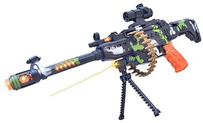 STAR VENTURE Army Style Toy Gun for Kids with Music, Lights and Laser Light, Plastic-4(Multicolor)