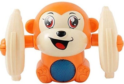 Toyvala Tumbling Rolling Monkey With Voice Sensor, Light, Music & Rotating Arms70(Multicolor)
