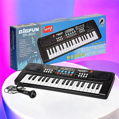 Kid Kraze 37-Key Musical Piano Keyboard with Microphone Songs Recording for Kids_L453(Black)