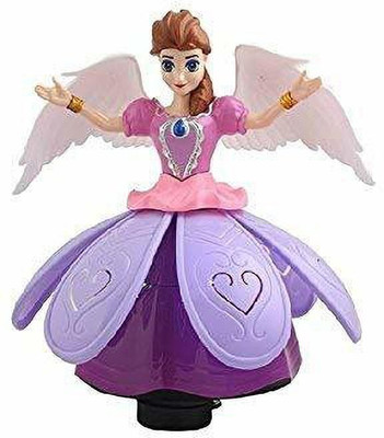 SNM97 Musical Angel Princess Toy Doll 360° Rotation Feature & 3D LED Lights_A481(Multicolor)