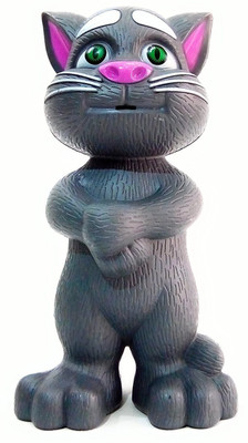 Bubbly Giggles Black Intelligent Talking Tom Cat with Touch Recording Story Rhymes & Songs,Intelligent Touching Tom Cat with Wonderful Voice. (Grey)(Grey)