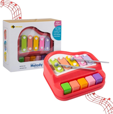 WHEELSQUARE Non-Battery 2 in 1 Mini Piano & Xylophone With Keys & 2 Mallets for Kids/Gift(Multicolor)