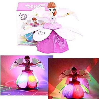 Just97 Musical Angel Princess Toy Doll 360° Rotation Feature & 3D LED Lights_A13(Multicolor)