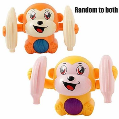 Toyvala Tumbling Rolling Monkey With Voice Sensor, Light, Music & Rotating Arms389(Multicolor)