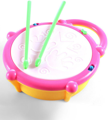 Play Nation Colorful Musical Drum for Kids|Battery Operated Flash Drum with 3D Lights &Music(Multicolor)