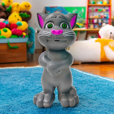 SNM97 Talking Tom Cat Toy For Kids Intelligent Speaking Repeats & Music_88(Grey)