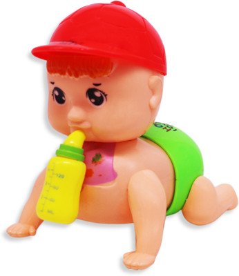 Aseenaa Crawling Baby Toy With 3D Light & Real Baby Voice | Best Gift For New Born Baby(Multicolor)