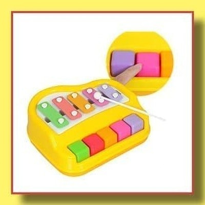 Toyporium 2-IN-1 Mini Piano and Xylophone Toy with Colorful Keys & 2 Mallets for Kids|T072(Multicolor)