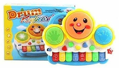 nilkanth Drum Keyboard Musical Toys Flashing Lights Animal Sound Songs Plastic toy(Multicolor)