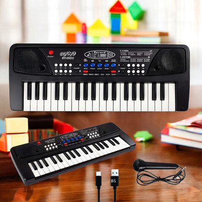 Kid Kraze 37-Key Musical Piano Keyboard with Microphone Songs Recording for Kids_P263(Black)