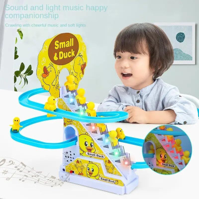 KAVANA Duck Track Set Toy for Kids with Music and Lights(Yellow)