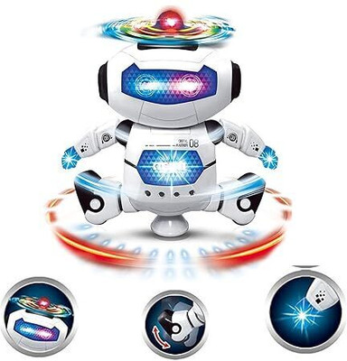 Renial Dancing Robot with Music and 3D Flashing Lights(Multicolor)