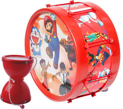khushi enterprise Musical Small Damru(7x8.2cm) with Small Drum(17.4x9.2cm)(Red)