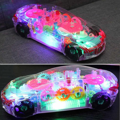 HouseOfCommon Transparent Musical Concept Racing Car with 3D Flashing LED Lights for Kids-508(Multicolor)
