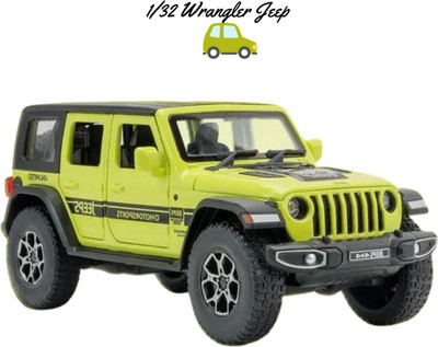 Arizuul Diecast 1/32 Jeep Wrangler SUV Toy Car Baby Pull Toy with Wheels(Grey, Green, Orange)