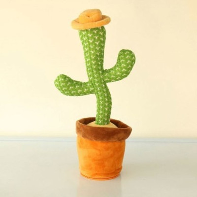 FINARO Lovely Talking Toy Dancing Cactus Doll Speak Talk Sound Record Repeat Toy Kids(Green)
