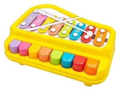 Pepstter 2-in-1 Toddler Piano Xylophone Toy,8 Colorful Keys,Musical Learning for Ages 1-3(Multicolor)
