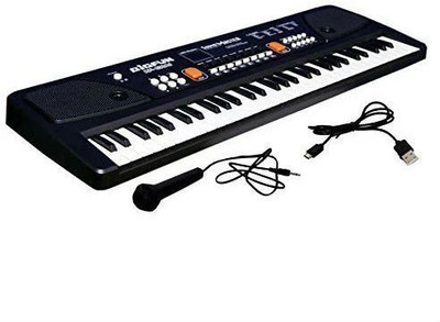Zahuu 61 Keys Piano with USB Charging and Microphone(Black)