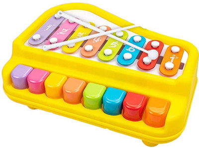 HKC HOUSE 2 in 1 Baby Piano Xylophone Toy 8 Multicolored Key Keyboard(Multicolor)
