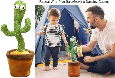 FunBits Talking Cactus Baby Toys for Kids Dancing Cactus Toys Can Sing Wriggle & Singing(Green)