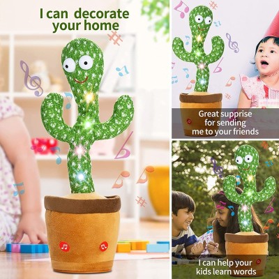 Kid Kraze Cactus Toy Talking Cactus Plant Plush Toy Dancing Cactus 185(Green)