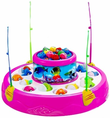 YUVITOYS Musical Fish Catching Game With 26 Piece Fishes 4 pods. Board Games Toy For Kids(Multicolor)