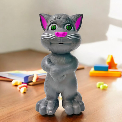 SNM97 Talking Tom Cat Toy For Kids Intelligent Speaking Repeats & Music_375(Grey)