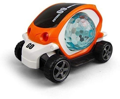 GEX 09 Future Musical Stunt Car Rotate 360° Flashing Light & Music Electric Cars Toy(Orange)