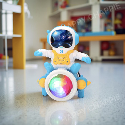 HAPPY CHAPPIE Musical Toy Dancing Astronaut With 5D Light & Sound Bump With 360° Rotation(Multicolor)