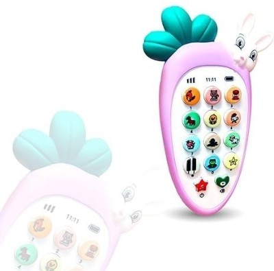 Toyporium Radish Style Pretend Play Cell Phone Toy for Kids with Music and Lights|133(Multicolor)