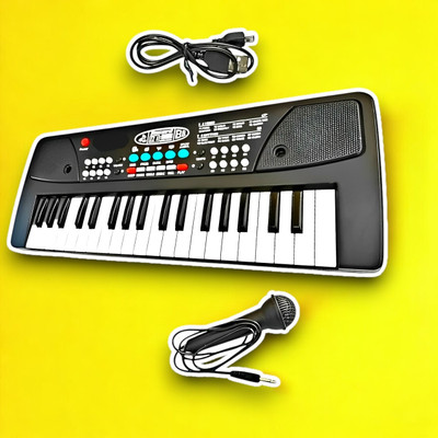 Just97 37-Key Musical Piano Keyboard with Microphone 430A1 Song Record Feaure_P59(Black)