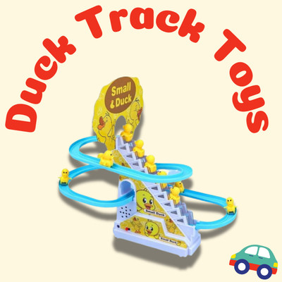 Glenston 3 Duck Slide Toy Set, Funny Automatic Stair Ducklings Cartoon Race Track Set(Multicolor)