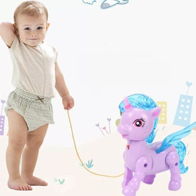 Toyvala Elfin 3D Lighting and Music Simulation Walking Unicorn Electric Toy-KF(Multicolor)