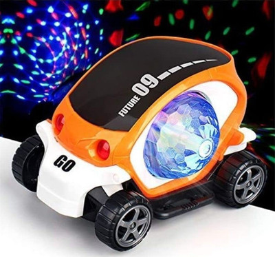 NKL 4D Stunt Car Disco Lights, Bump & Go Toy with 360 Degree Rotating_VR158(Multicolor)