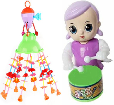 RS Toys Musical Merry Go Round Toy (Jhoomer) Soothing Sound with Drummer Toys(Multicolor)