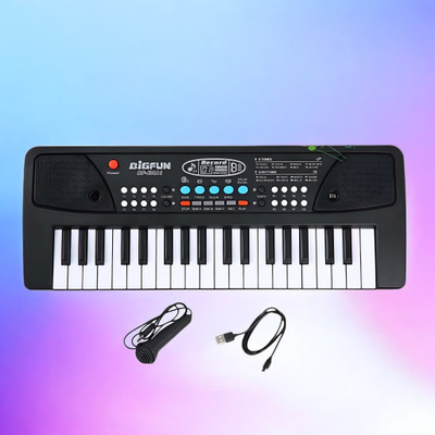 Mahi Zone 37-Key Musical Piano Keyboard with Microphone Songs Recording for Kids_M165(Black)