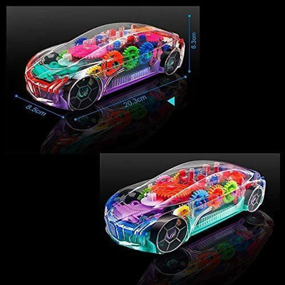 Kid Kraze Musical Concept Car 3D Lights Transparent Car_23(Multicolor)