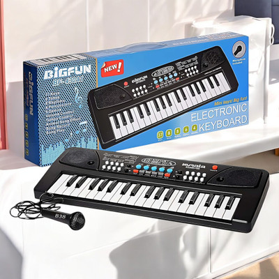 SNM97 37-Key Musical Piano Keyboard with Microphone Songs Recording for Kids_P350(Black)