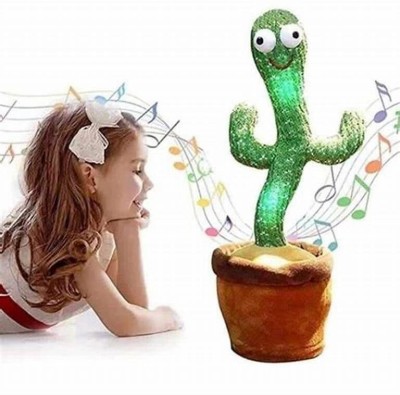 LIBRA CHEEKU Dancing Cactus Talking Toy, Cactus Plush Toy (Green)AN (Green) toyyA396(Green)