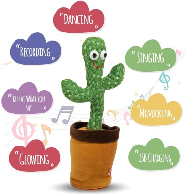 HappyBive Dancing Cactus Talking Plush Toy with Singing & Recording Function For Kids|07(Green)