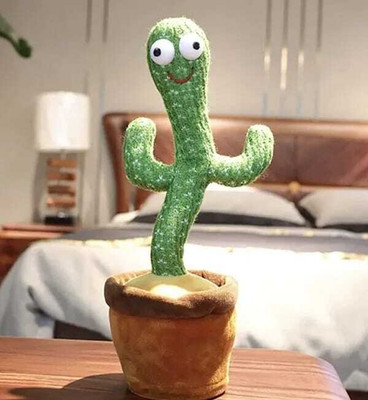 Sushant toys Dancing Cactus Talking Toy with Singing & Recording Function Repeat What YoU(Green)