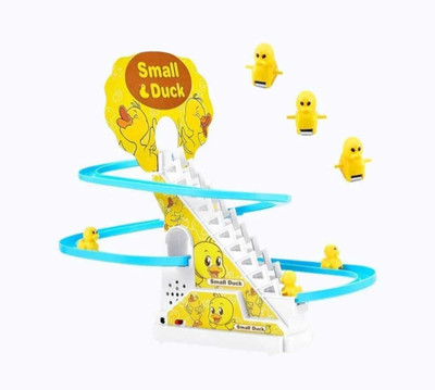 JOUJOU Duck Stair Climbing Toy With Light & Music/Ducks Climb Stairs Toy Roller Coaster(Multicolor)