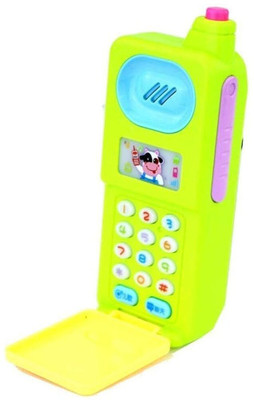 WISHKEY Plastic Musical Flip Mobile Phone Toy Cell Phone with Lights and Sound Effects(Multicolor)
