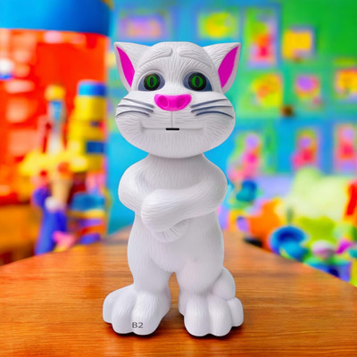 Kid Kraze Talking Tom Cat Toy For Kids Intelligent Speaking Repeats & Music_807(White)