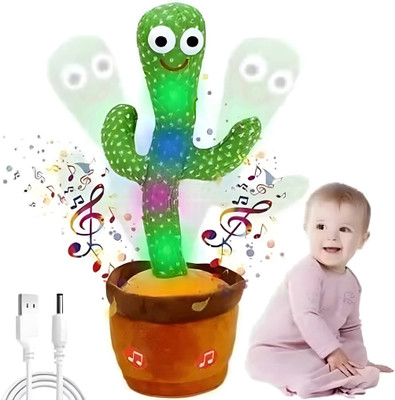 TAPUJI Dancing Cactus Repeat What You Say,Electronic Plush Toy with Lighting,Singing-71(Green)