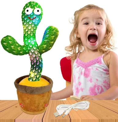Shree ji traders Dancing Cactus Toy – Talking, Singing & Repeating Plush Toy for Kids(Green)